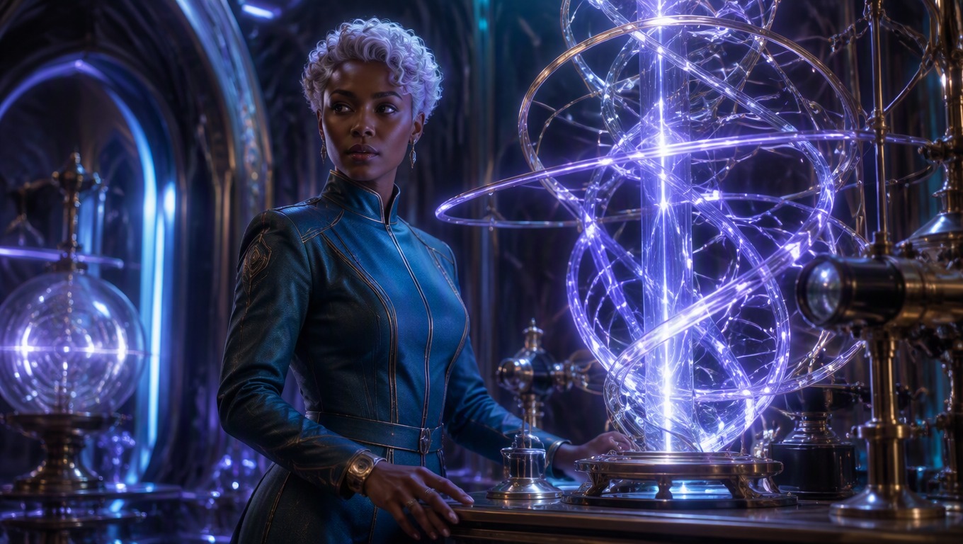 Original science-fantasy character rendered in a cinematic production environment