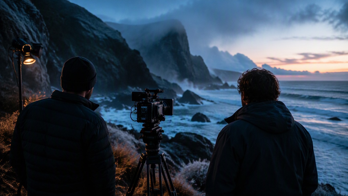 Cinematic production set representing Kling 3.0 Omni API video generation