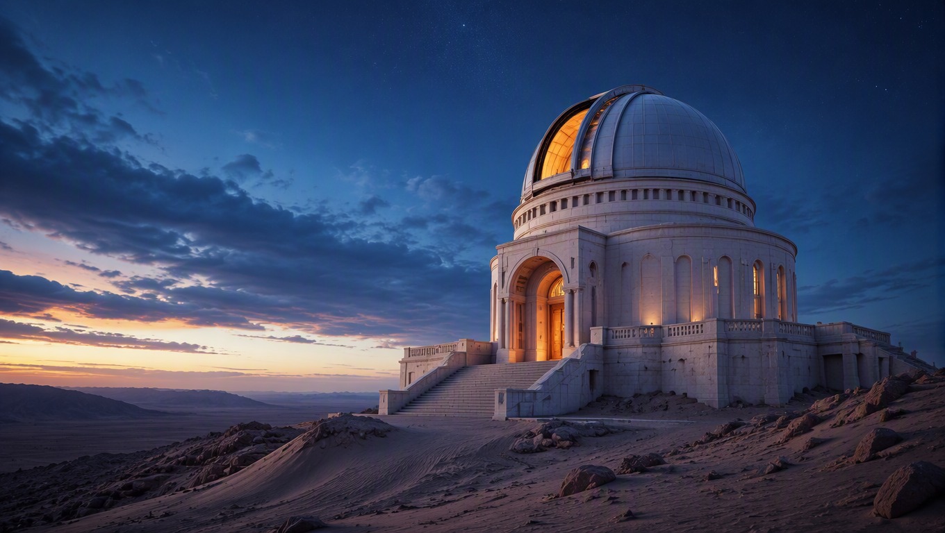 Original desert observatory illustrating prompt-driven image generation