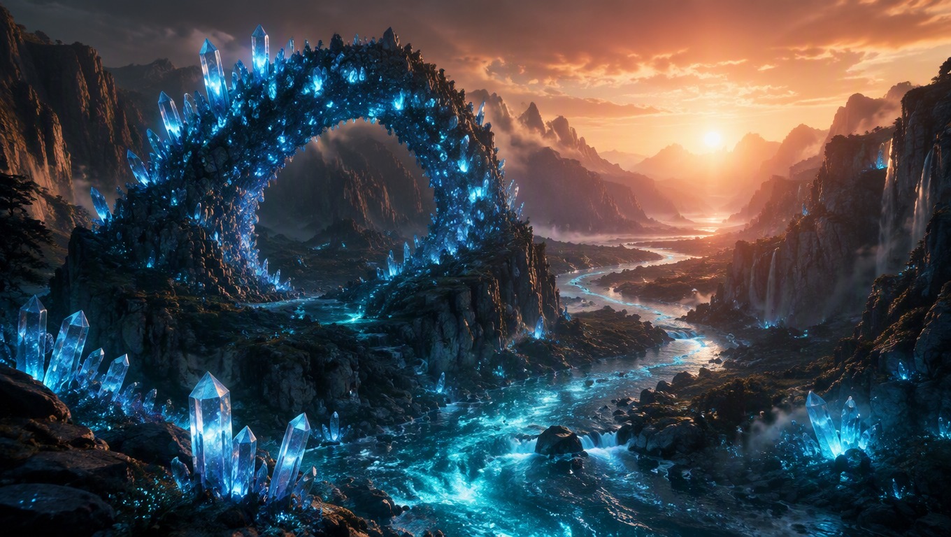 Detailed coherent fantasy landscape illustrating prompt-driven image generation